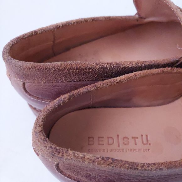 Bed Stu Reina Tan Rustic Cobbler Brown Leather Loafers Women's Sz 7 - Picture 10 of 16